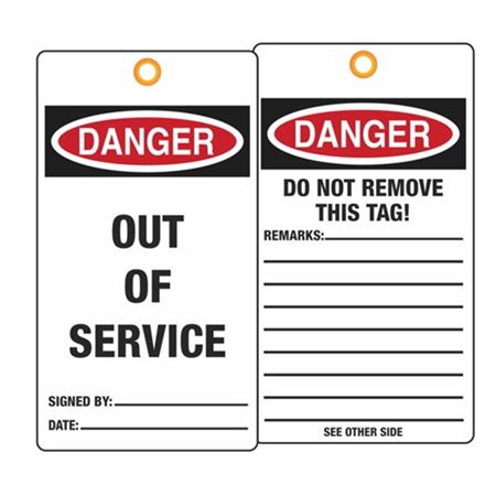 Danger Out of Service Tag